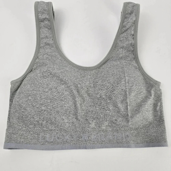 NWOT Lucky Brand Set Of 2 Sports Bras Size M Grey and Light Blue Active Wear - Picture 2 of 9